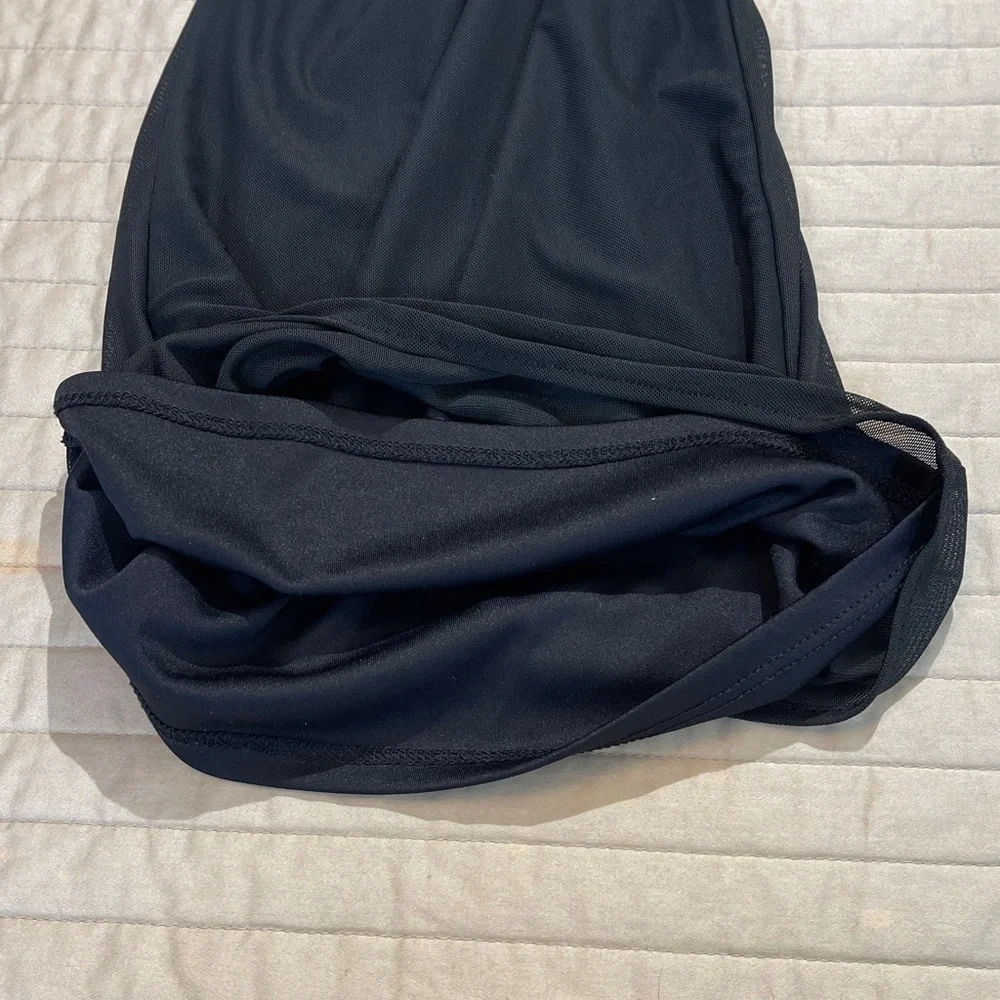 REBA WOMENS SIZE S BLACK LINED Wide-Leg Pants PALAZZO